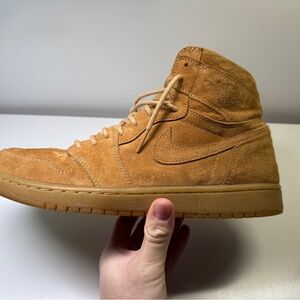 Nike Air Jordan 1 Men's Suede High-Top Sneakers - Tan